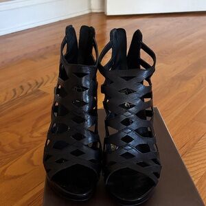 Franco Sarto Black Cutout Heels